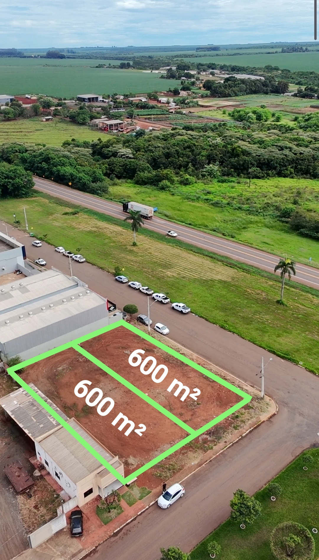 2 Terrenos margens BR 163 à venda com 600 m² cada no Bairro Centro em São Gabriel do Oeste