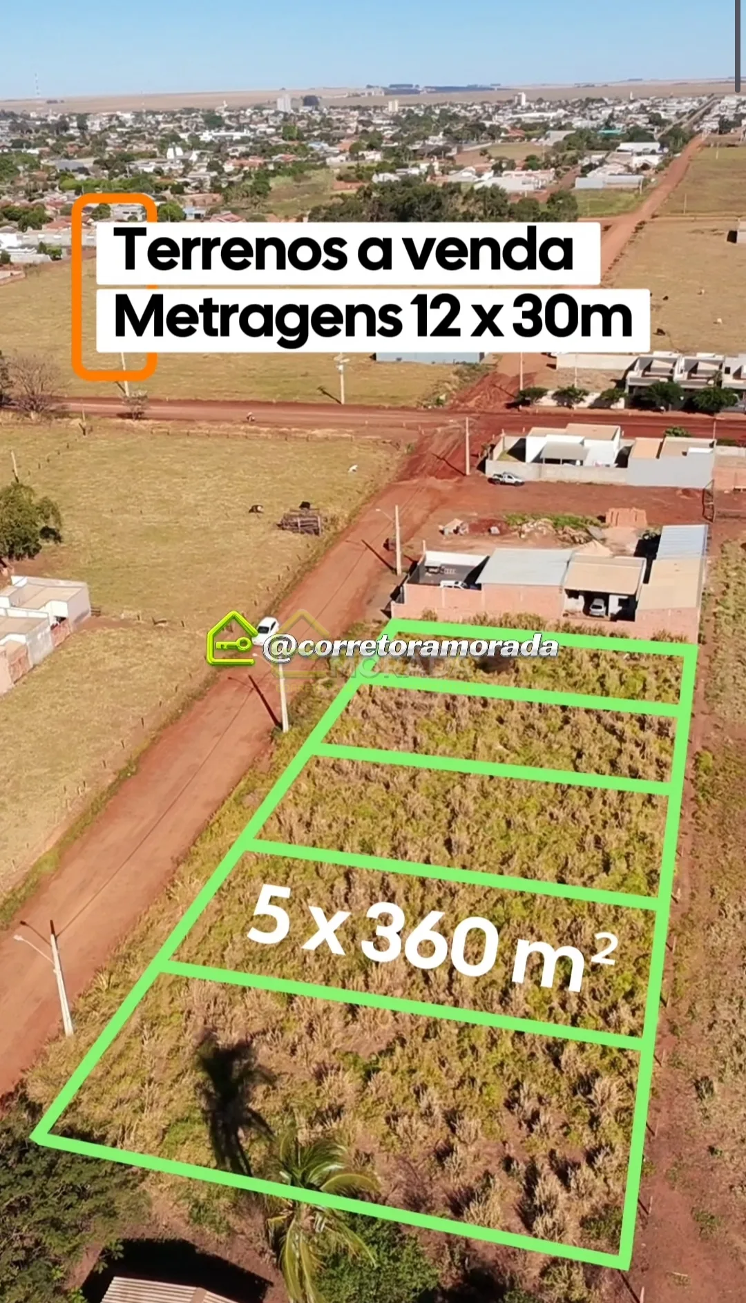 5 terrenos com 360 m² cada a venda no bairro Jardim Primavera em São Gabriel do Oeste MS 