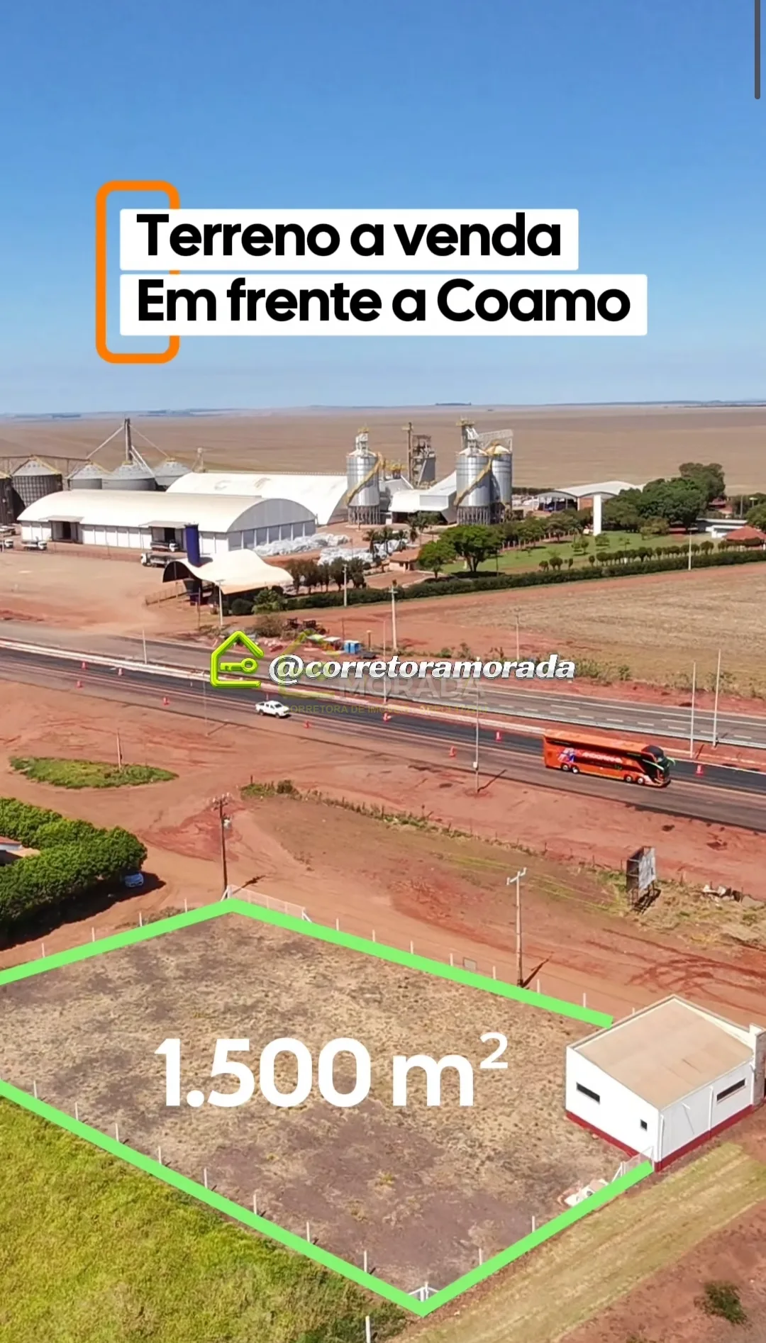 Área com 1.500 m² às margens da BR 163 a venda em São Gabriel do Oeste MS 
